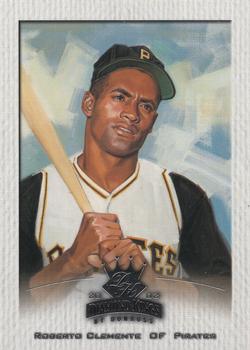 2002 Donruss Diamond Kings - Sample Silver Logo Front Silver Stamp Back #124 Roberto Clemente Front
