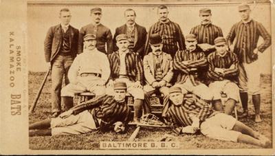 1887 Kalamazoo Bats Team (N693) #NNO Baltimore BBC Front