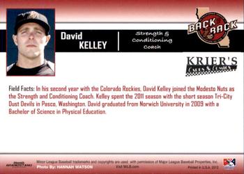 2012 Grandstand Modesto Nuts #NNO David Kelley Back