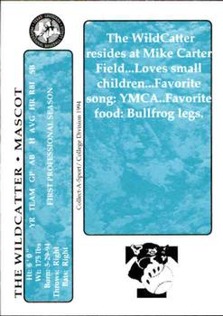1994 Collect-A-Sport Tyler Wildcatters #28 The Wildcatter Back