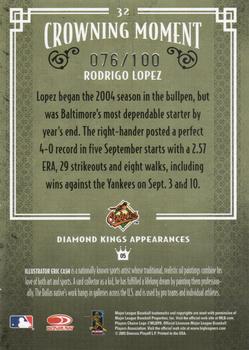2005 Donruss Diamond Kings - Signature Bronze #32 Rodrigo Lopez Back