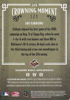 2005 Donruss Diamond Kings - Signature Framed Black Platinum #319 Jay Gibbons Back