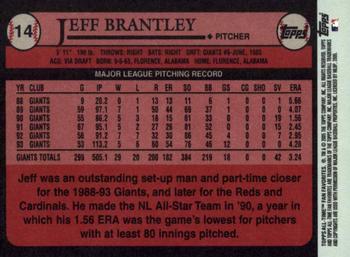 2005 Topps All-Time Fan Favorites #14 Jeff Brantley Back