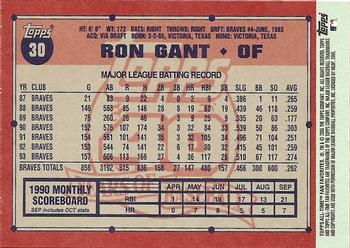 2005 Topps All-Time Fan Favorites #30 Ron Gant Back