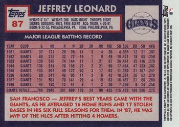 2005 Topps All-Time Fan Favorites #87 Jeffrey Leonard Back