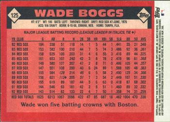2005 Topps All-Time Fan Favorites #125 Wade Boggs Back