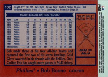 2005 Topps All-Time Fan Favorites #132 Bob Boone Back
