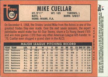 2005 Topps All-Time Fan Favorites #136 Mike Cuellar Back