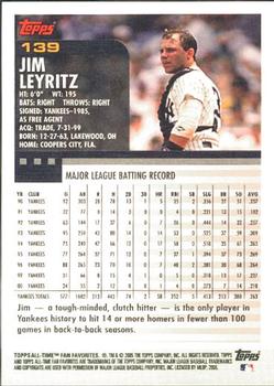 2005 Topps All-Time Fan Favorites #139 Jim Leyritz Back