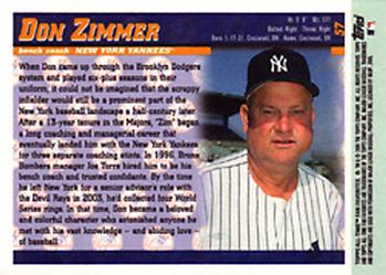 2005 Topps All-Time Fan Favorites #57 Don Zimmer Back