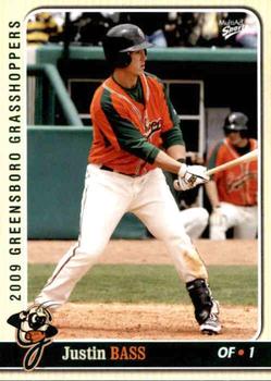 2009 MultiAd Greensboro Grasshoppers #2 Justin Bass Front