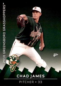 2010 MultiAd Greensboro Grasshoppers #7 Chad James Front