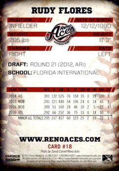 2017 Choice Reno Aces #18 Rudy Flores Back
