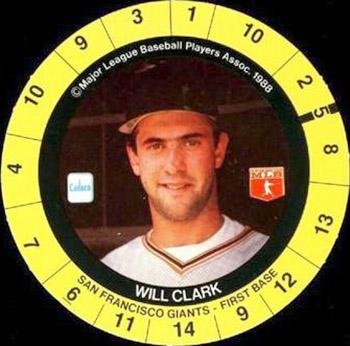 1989 Cadaco Discs - Back Variation #NNO Will Clark Front