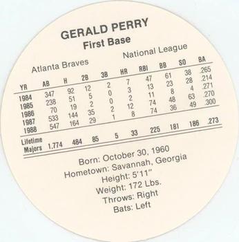1989 Cadaco Discs - Back Variation #NNO Gerald Perry Back
