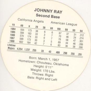 1989 Cadaco Discs - Back Variation #NNO Johnny Ray Back