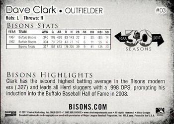2017 Choice Buffalo Bisons 30th Season #03 Dave Clark Back