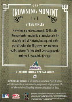 2005 Donruss Diamond Kings - Signature Materials Framed Black Platinum #422 Steve Finley Back