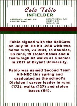 2017 Gary SouthShore RailCats #NNO Cole Fabio Back