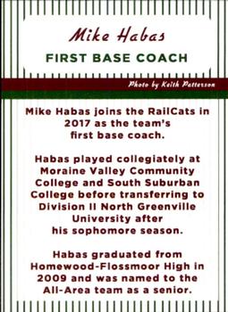 2017 Gary SouthShore RailCats #NNO Mike Habas Back