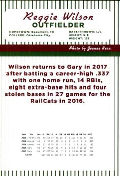 2017 Gary SouthShore RailCats #NNO Reggie Wilson Back