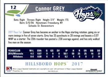 2017 Grandstand Hillsboro Hops #NNO Connor Grey Back