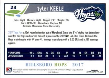 2017 Grandstand Hillsboro Hops #NNO Tyler Keele Back