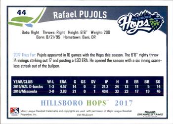 2017 Grandstand Hillsboro Hops #NNO Rafael Pujols Back