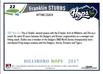 2017 Grandstand Hillsboro Hops #NNO Franklin Stubbs Back