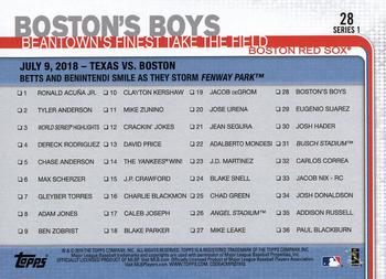 2019 Topps #28 Boston's Boys Back