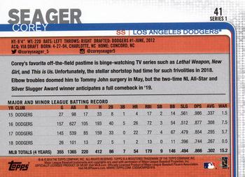 2019 Topps #41 Corey Seager Back