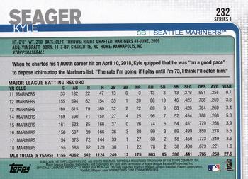 2019 Topps #232 Kyle Seager Back