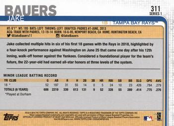 2019 Topps #311 Jake Bauers Back