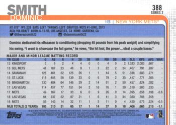 2019 Topps #388 Dominic Smith Back