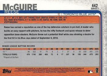2019 Topps #442 Reese McGuire Back