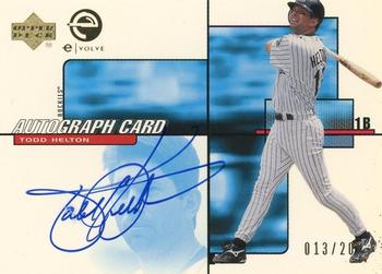 2001 Upper Deck - e-Card e|volve Autographs (Series One) #eS-TH Todd Helton Front