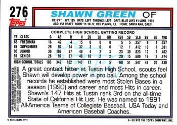 2001 Topps Archives Reserve - Future Rookie Reprints #4 Shawn Green Back