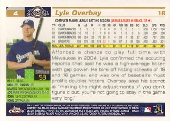 2005 Topps Chrome #4 Lyle Overbay Back