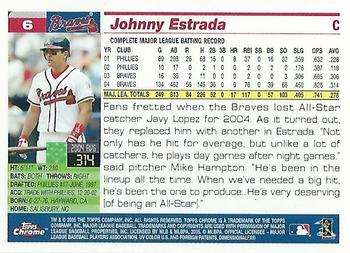 2005 Topps Chrome #6 Johnny Estrada Back