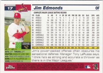 2005 Topps Chrome #17 Jim Edmonds Back