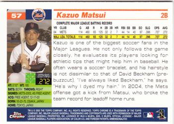 2005 Topps Chrome #57 Kazuo Matsui Back