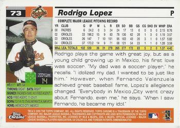 2005 Topps Chrome #73 Rodrigo Lopez Back