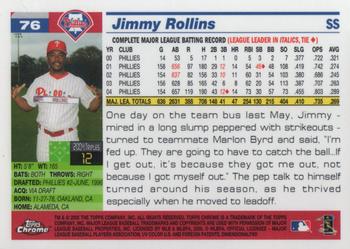 2005 Topps Chrome #76 Jimmy Rollins Back