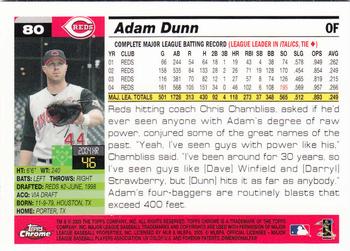 2005 Topps Chrome #80 Adam Dunn Back