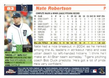 2005 Topps Chrome #83 Nate Robertson Back