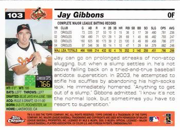 2005 Topps Chrome #103 Jay Gibbons Back