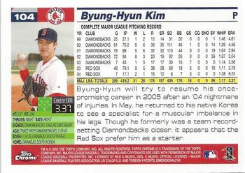 2005 Topps Chrome #104 Byung-Hyun Kim Back