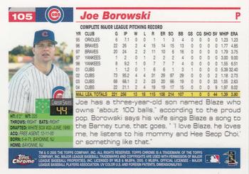 2005 Topps Chrome #105 Joe Borowski Back