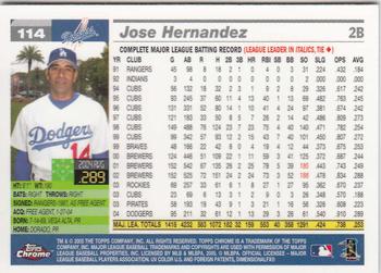 2005 Topps Chrome #114 Jose Hernandez Back