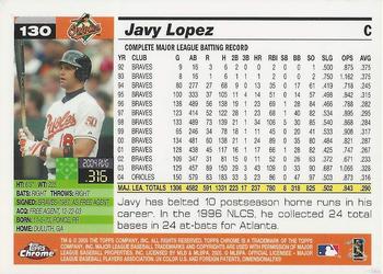 2005 Topps Chrome #130 Javy Lopez Back
